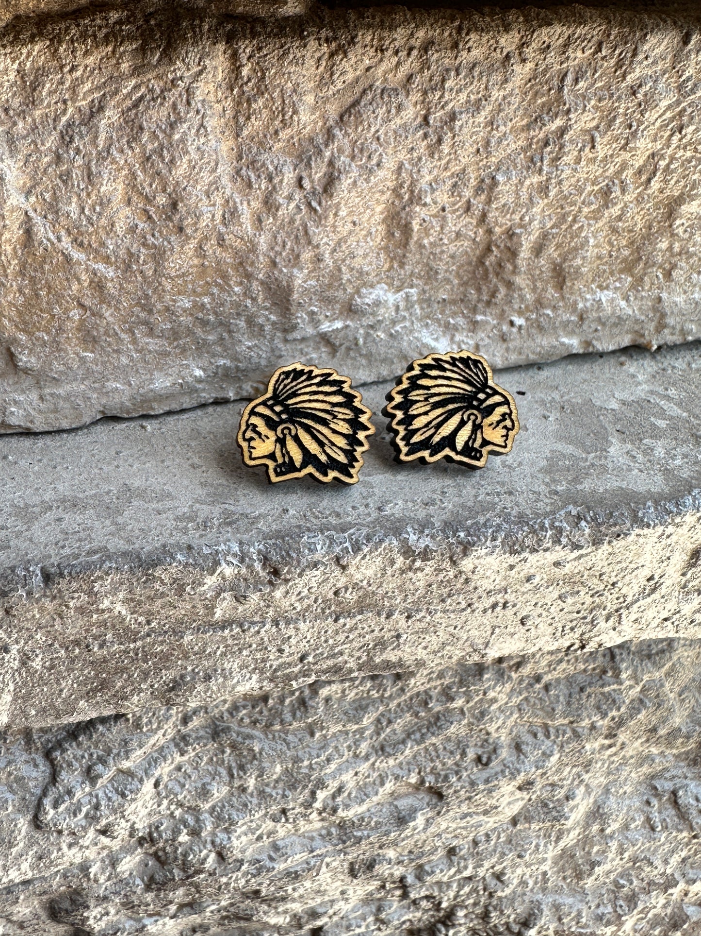 Indian Headdress Maple Earrings | Western Earrings