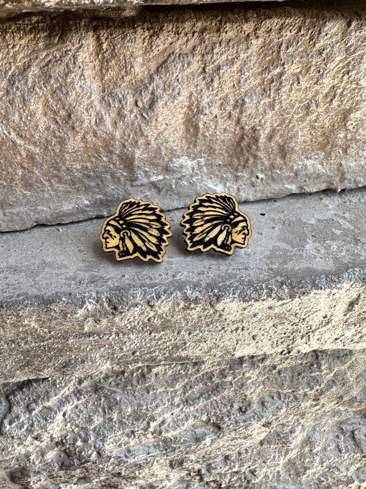 Indian Headdress Maple Earrings | Western Earrings