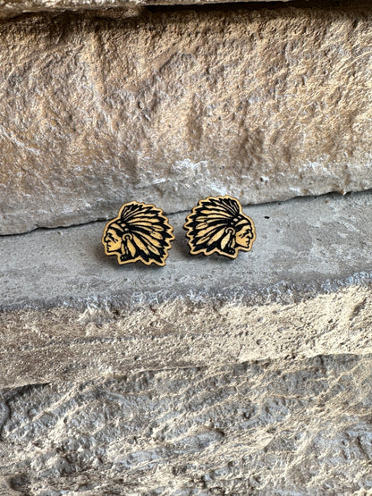 Indian Headdress Maple Earrings | Western Earrings