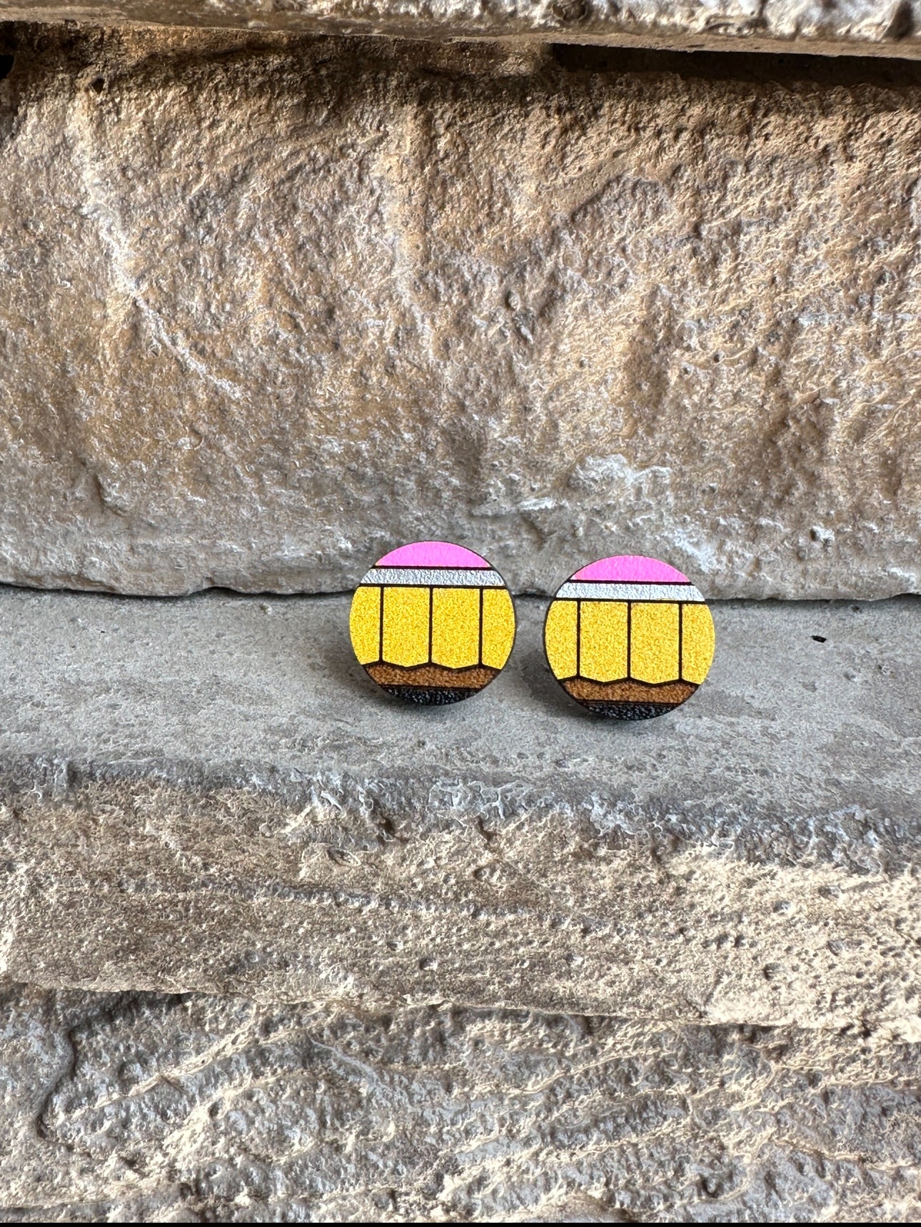 Pencil Round Earrings