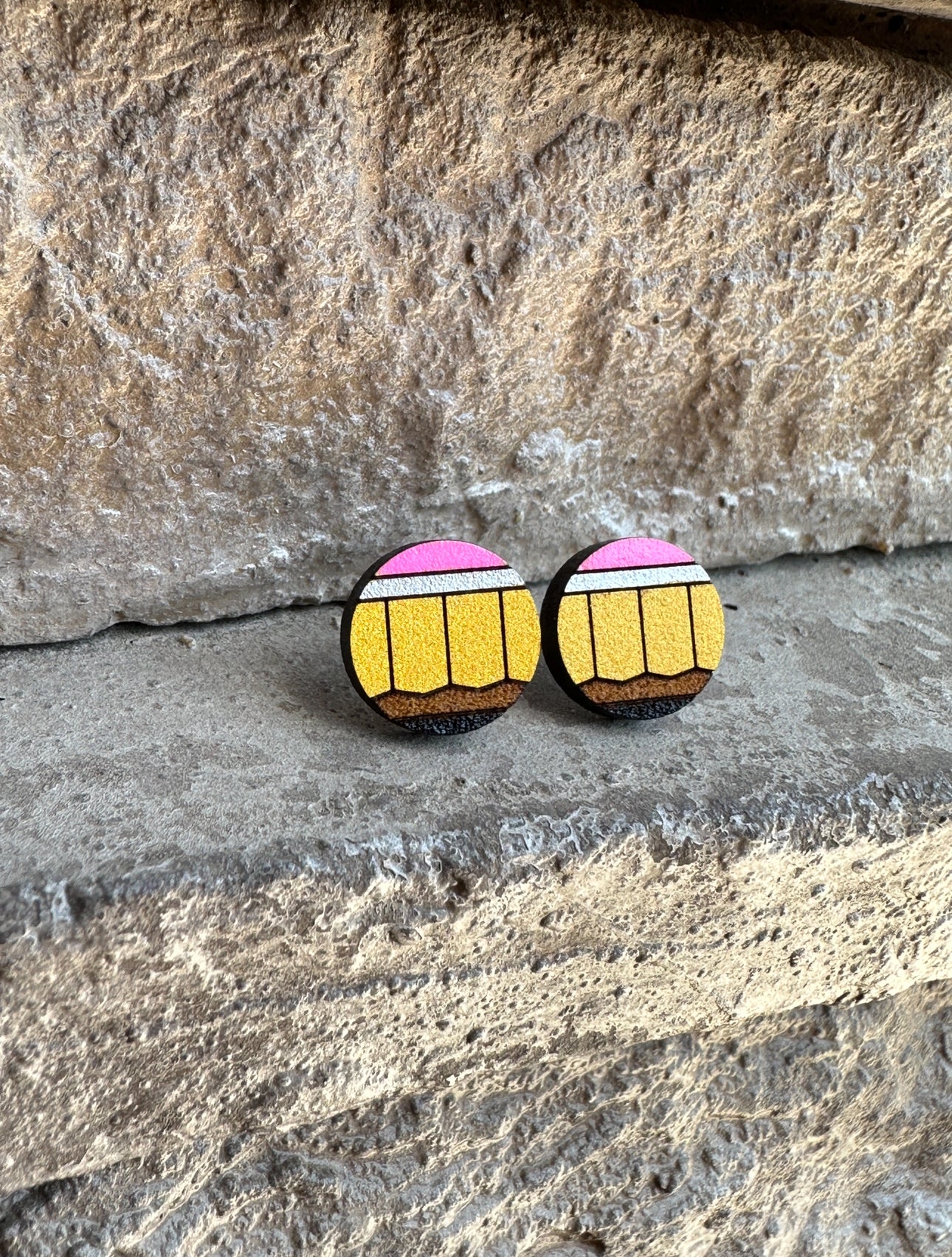 Pencil Round Earrings