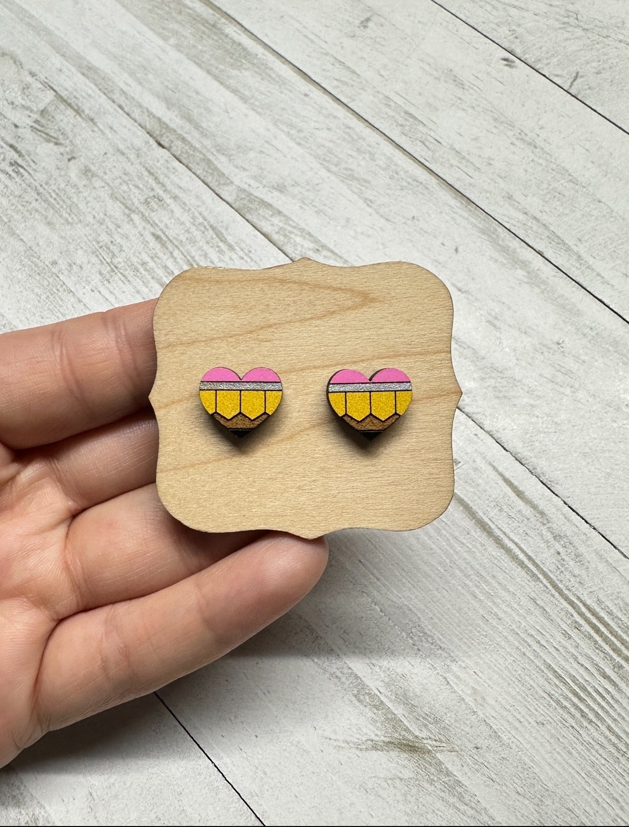 Pencil Heart Earrings