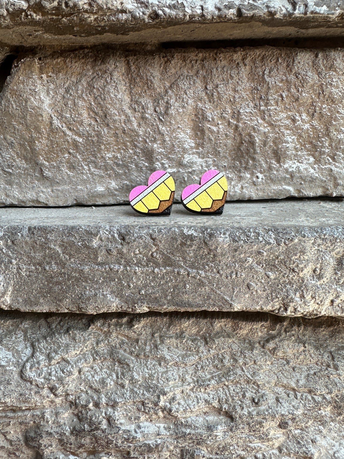 Pencil Heart Earrings