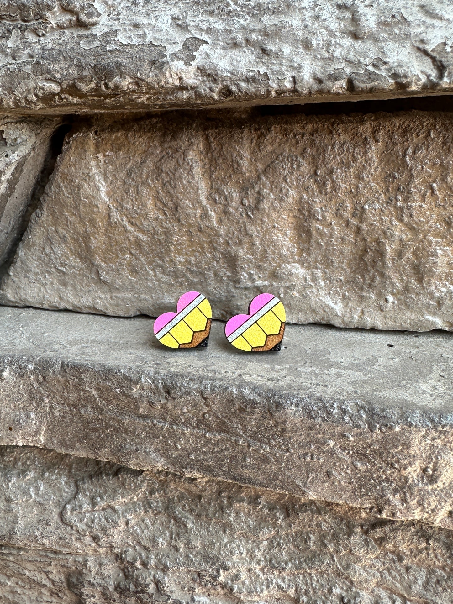 Pencil Heart Earrings