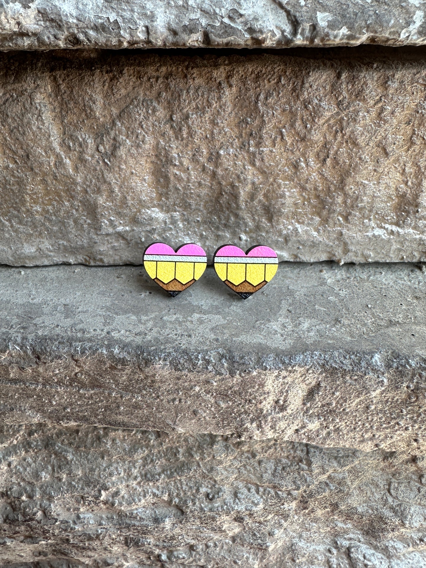 Pencil Heart Earrings