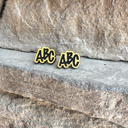 ABC Maple Wood Earrings