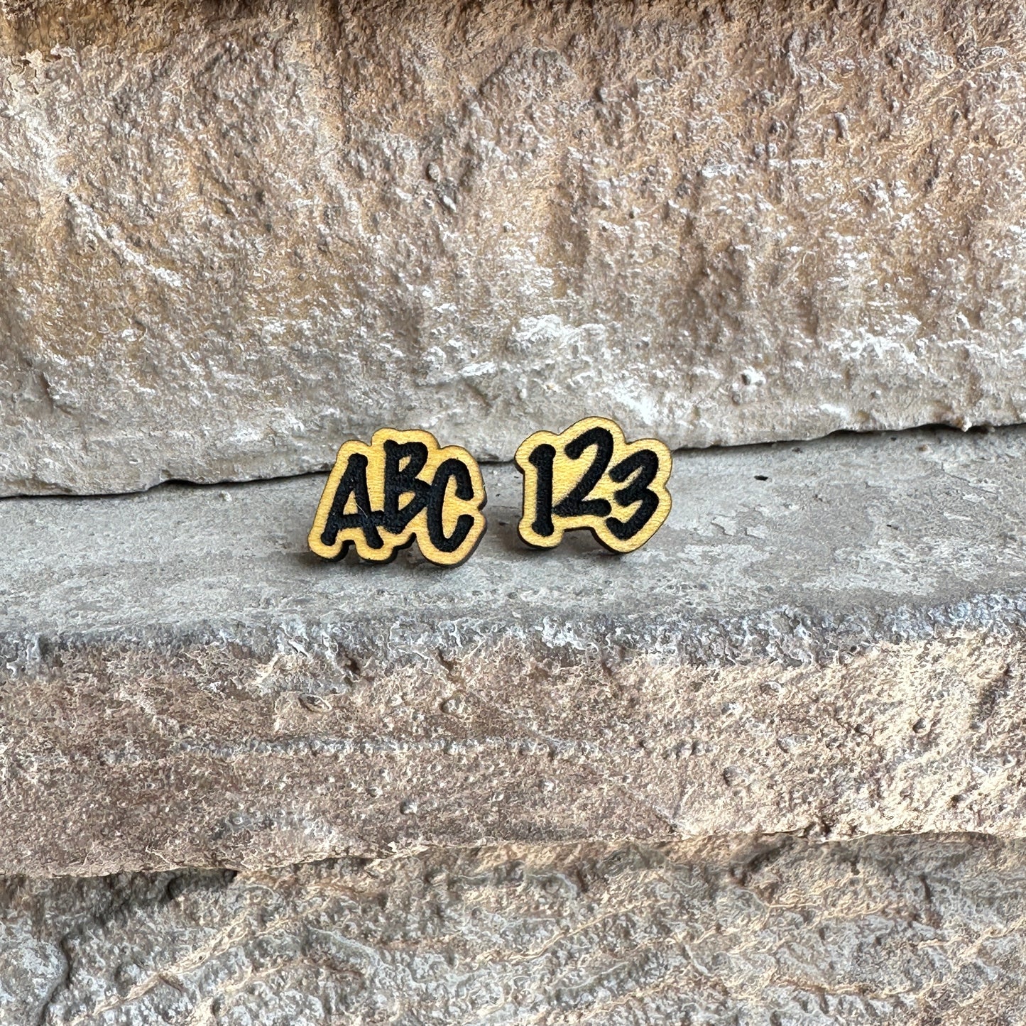 ABC & 123 Wood Earrings