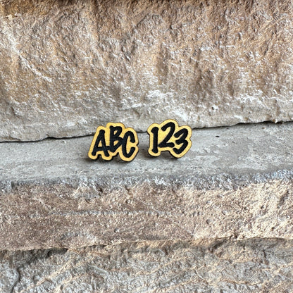 ABC & 123 Wood Earrings