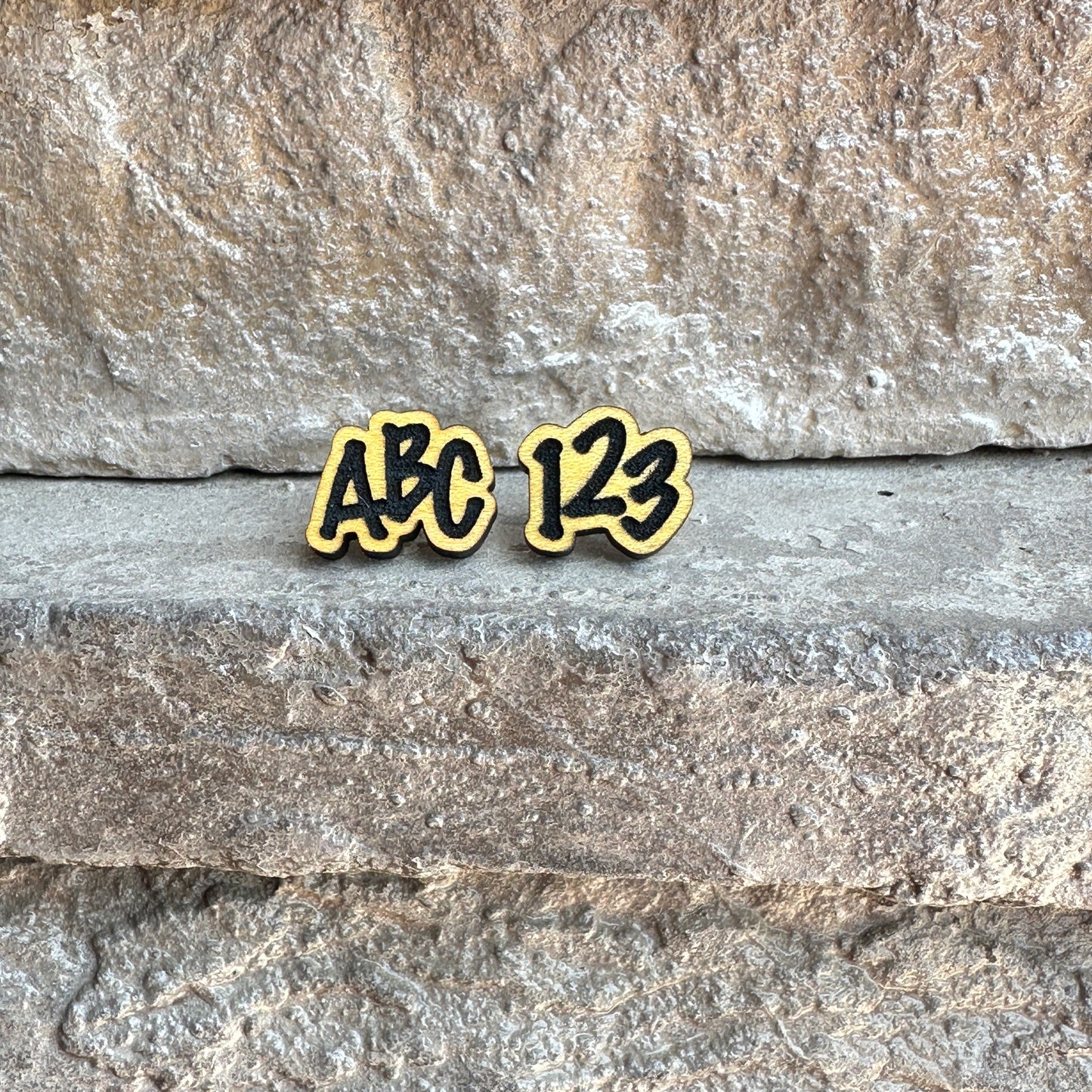 ABC & 123 Wood Earrings