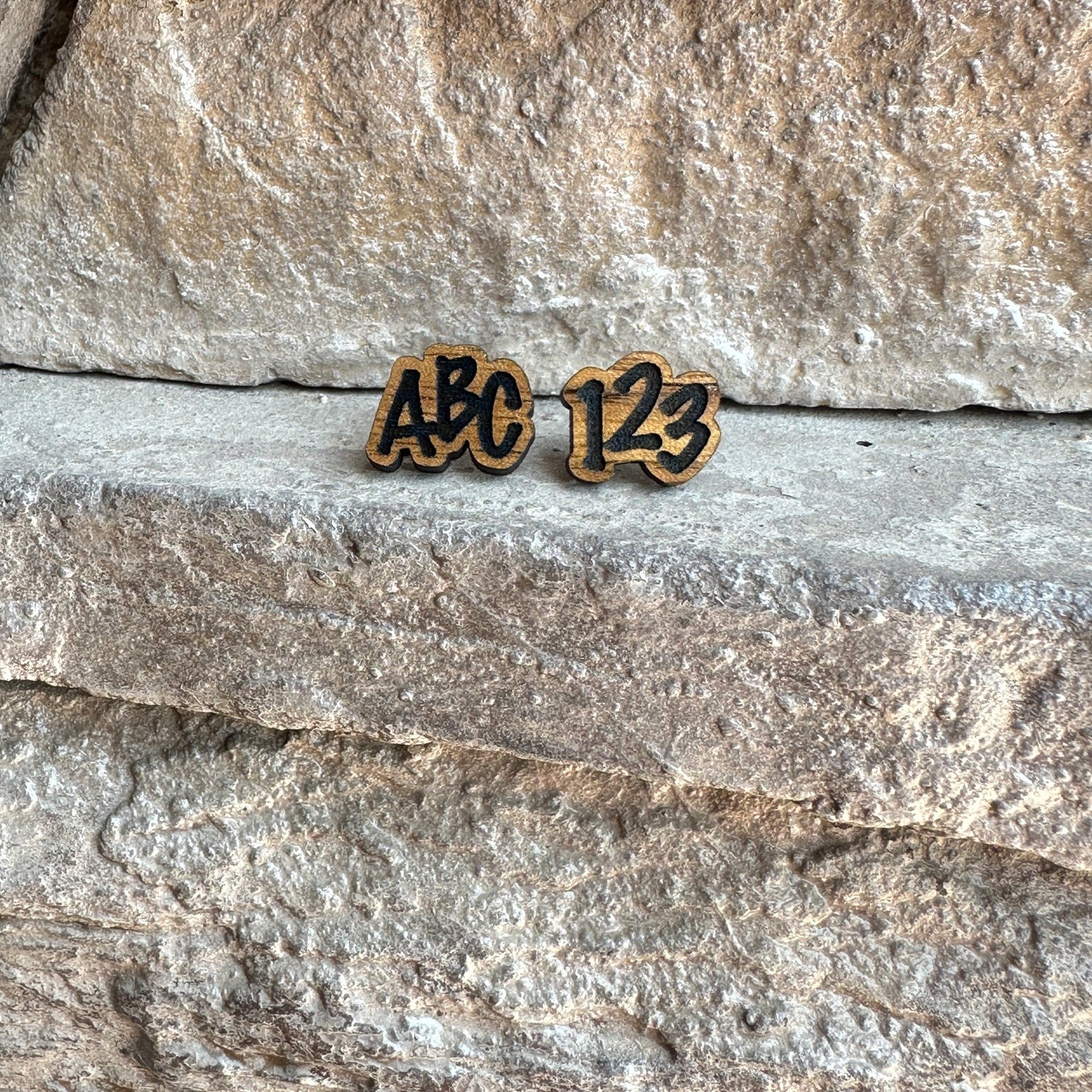 ABC & 123 Wood Earrings
