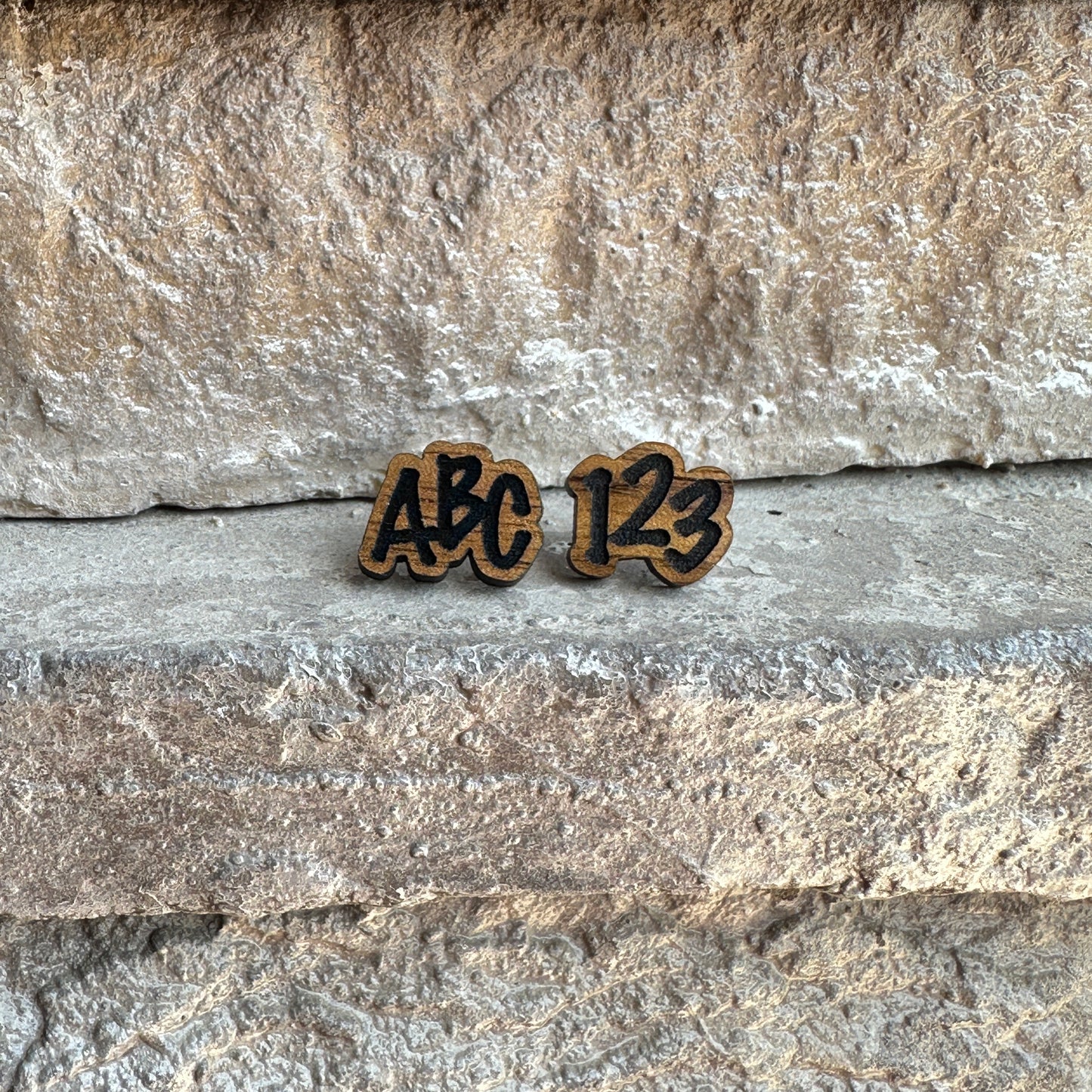 ABC & 123 Wood Earrings