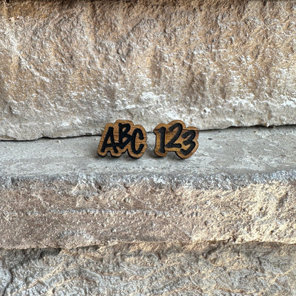 ABC & 123 Wood Earrings