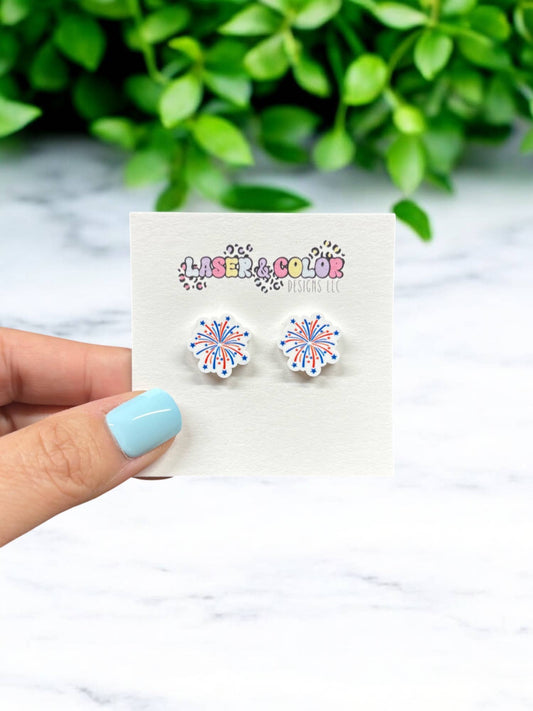 4th of July Earrings, Fireworks Earrings