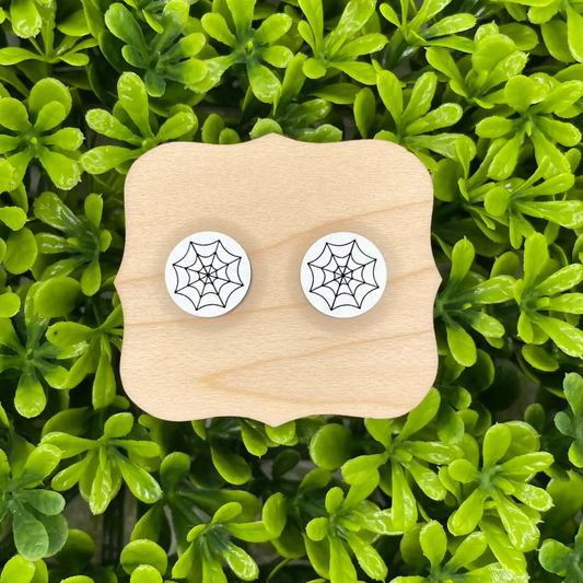 Spider Web Stud Earrings | Halloween Earrings