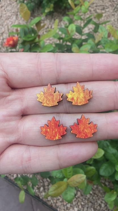 Fall Leaf Stud Earrings | Thanksgiving Earrings