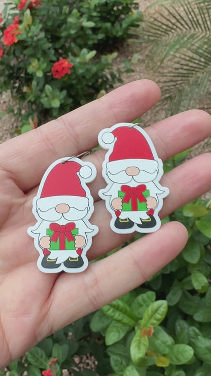 Santa Gnome Dangle | Christmas Earrings
