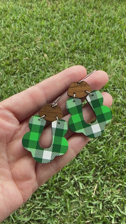 Green Plaid Dangle | St. Patrick’s Day Earrings