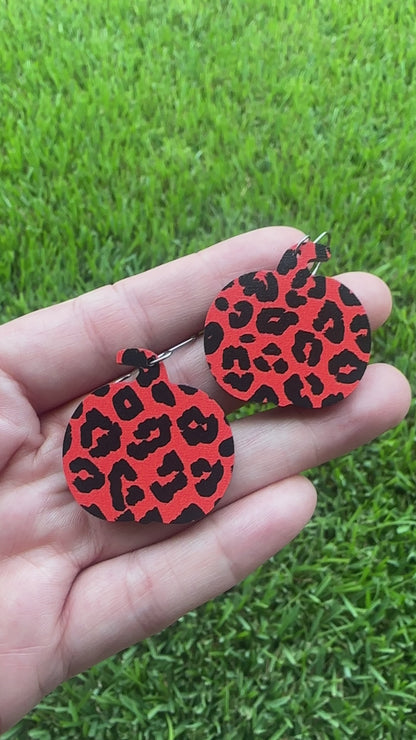 Leopard Pumpkin Dangle | Fall Earrings | Halloween Earrings