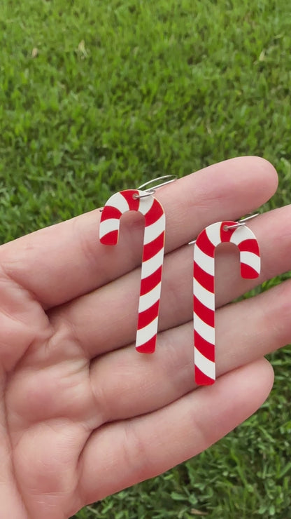 Candy Cane Dangle | Christmas Earrrings