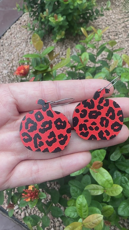 Leopard Pumpkin Dangle | Fall Earrings | Halloween Earrings