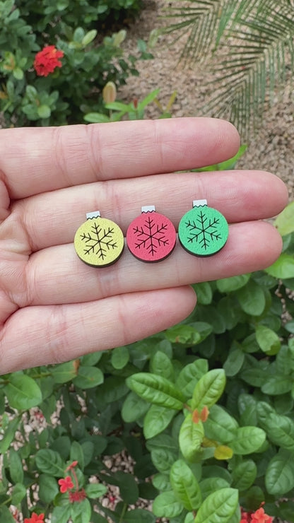 Snowflake Christmas Ornament Stud | Christmas Earrings