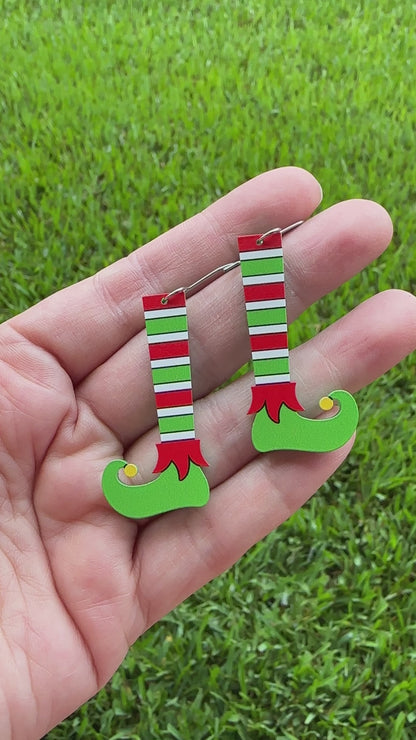 Elf Leg Dangle | Christmas Earrings
