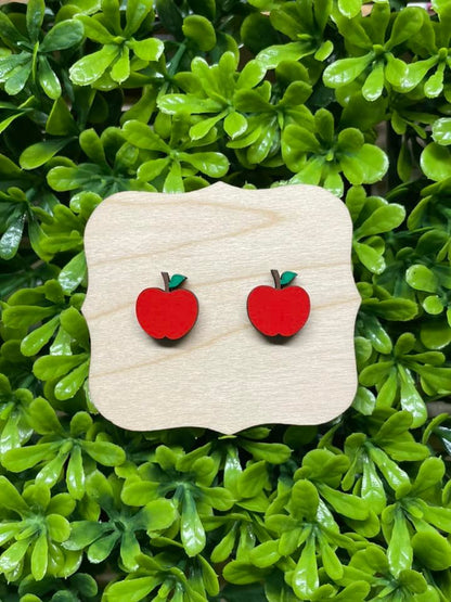 Red Apple Earrings, Teacher Earrings