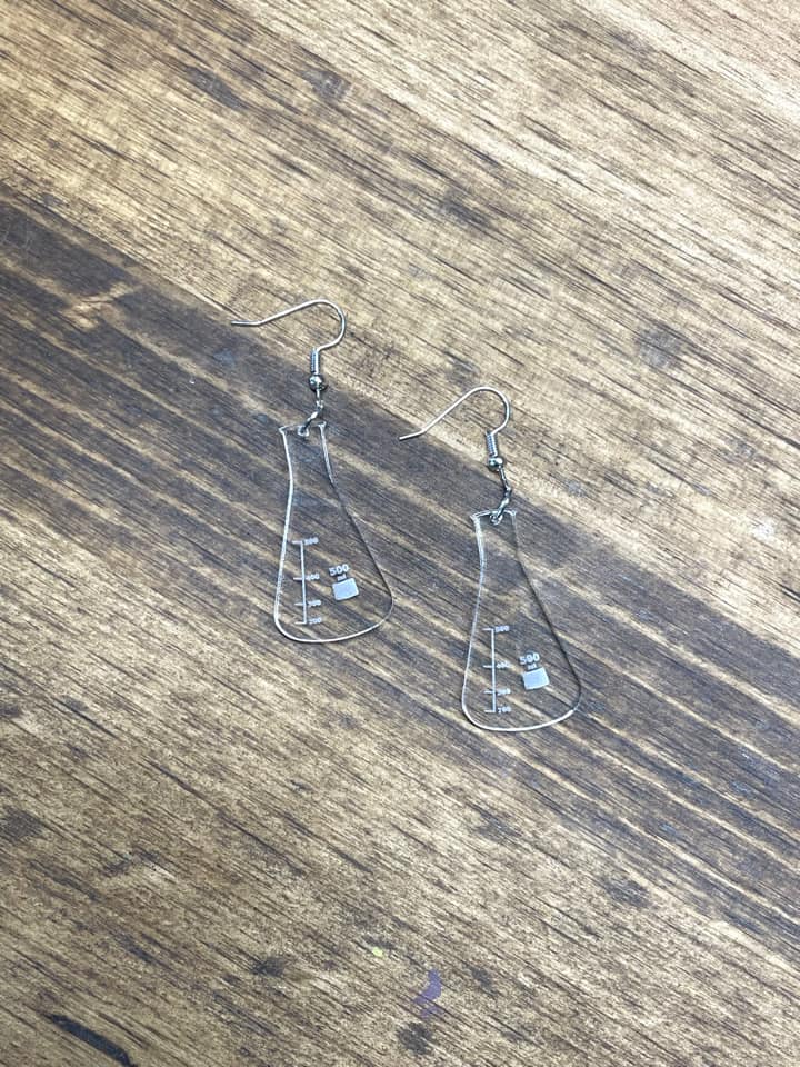 Science Flask Acrylic Earrings