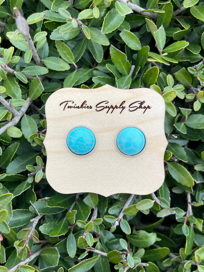 12mm Turquoise Earrings