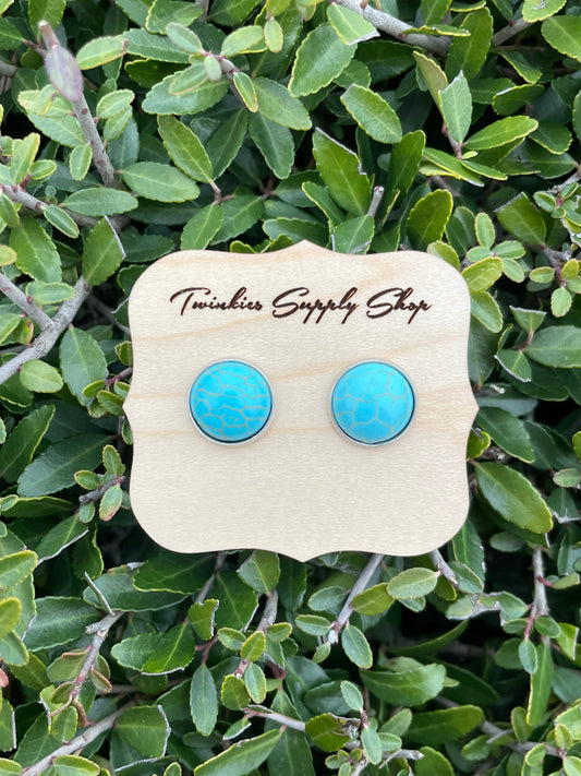 12mm Turquoise Earrings
