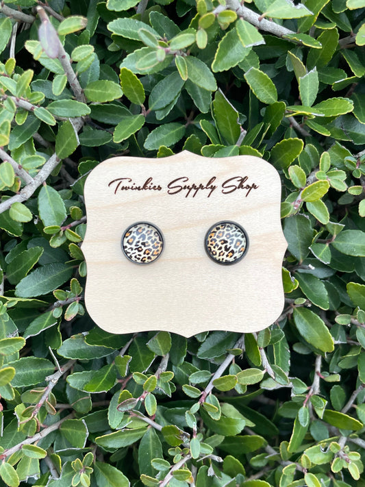 10mm Leopard Print Earrings