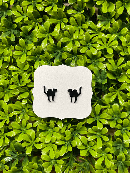 Black Cat Acrylic Earrings